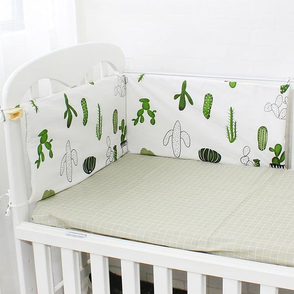 

bedding sets 3pcs baby bed bumpers cotton washable and dechable protective side for cot crib railing protector children guard