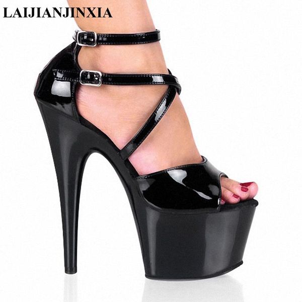 

women's sandals 17cm super high heel platforms pole dance / performance /star/model shoes wedding g-059, Black