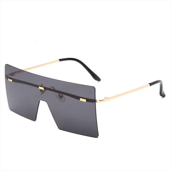 

fashion oversized sunglasses women retro vintage metal sun glasses brand design rimless eyewear oculos de sol feminino, White;black
