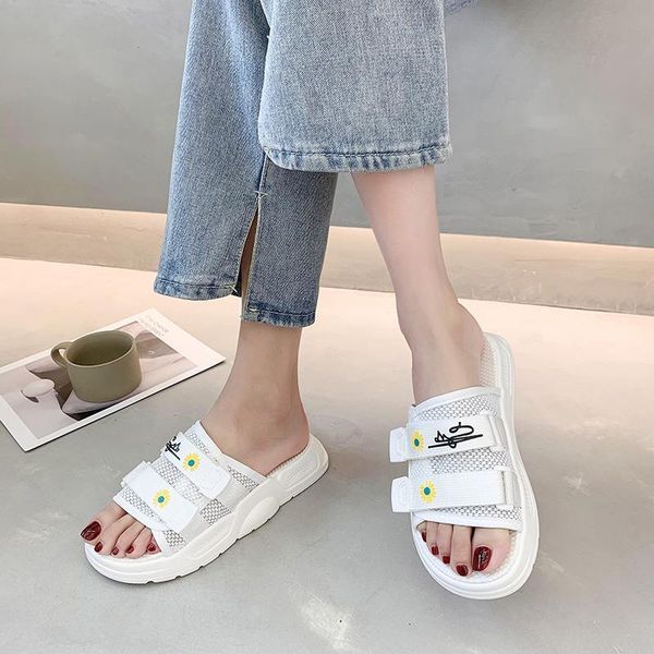 

spring women slippers female mules fashion high platform autumn shoes woman canvas flip flop rubber sandals, Black