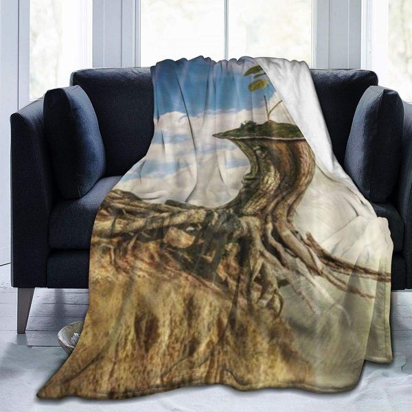 

throw blanket for kids teens adults lightweight soft warm tree stump sky cloud leaves bud cliff microfiber all season living
