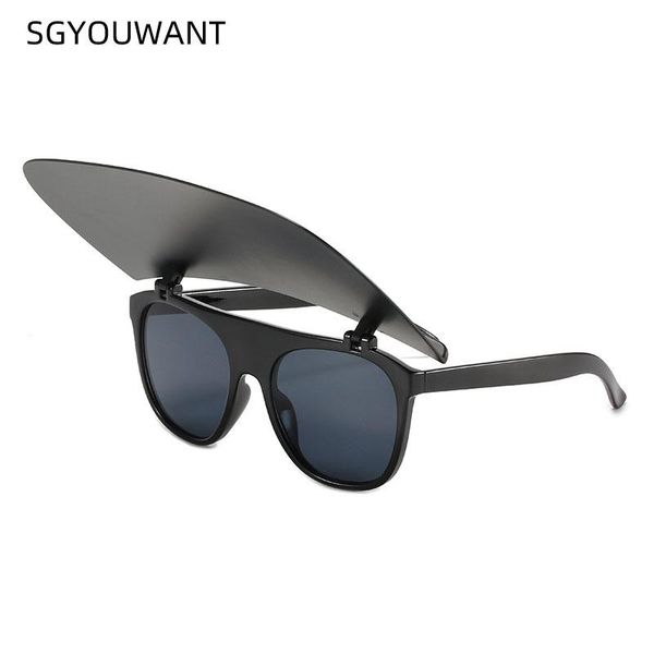 

sunglasses connected with hat flip net red xiaoxiang same women's fashion outdoor sunshade, White;black