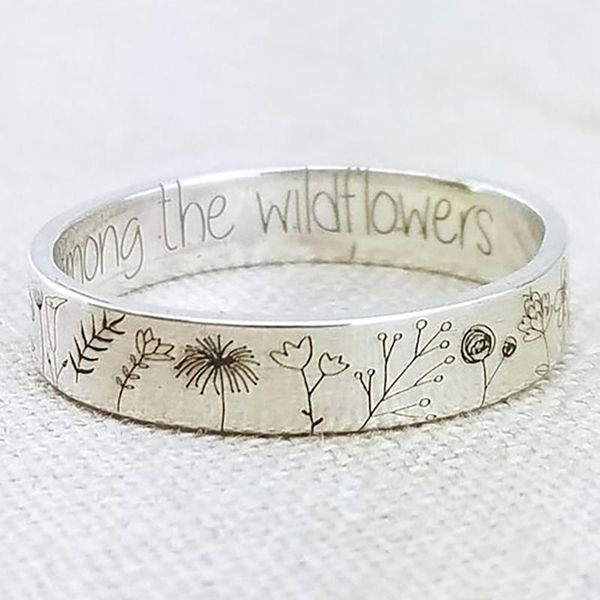 

cluster rings fashion wildflowers for women simplicity carved dandelion flower ring floral daisy daffodil girls statement gift, Golden;silver