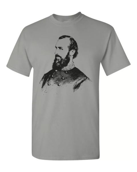 

stonewall jackson image men's tee shirt 1666, White;black