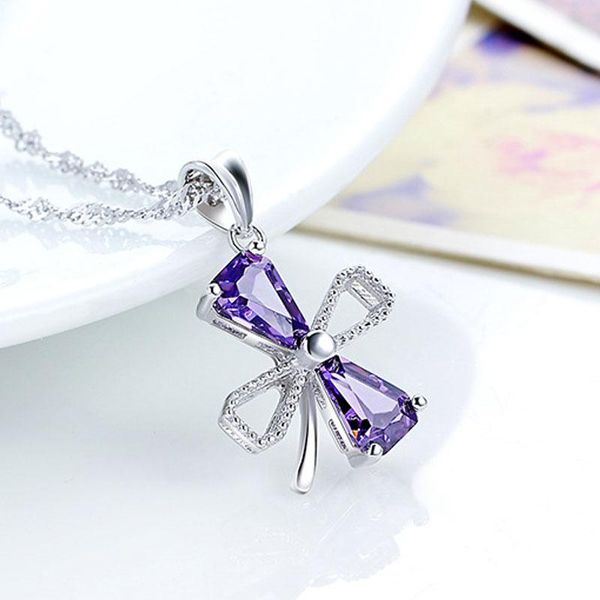 

lockets radhorse pendant 925 sterling silver fine jewelry amethyst bow-knot modeling craftsmanship s925 pendants