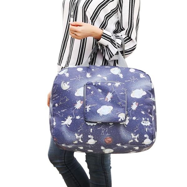 

duffel bags women travel large capacity folding waterproof oxford bag handbags female print luggage packing cubes