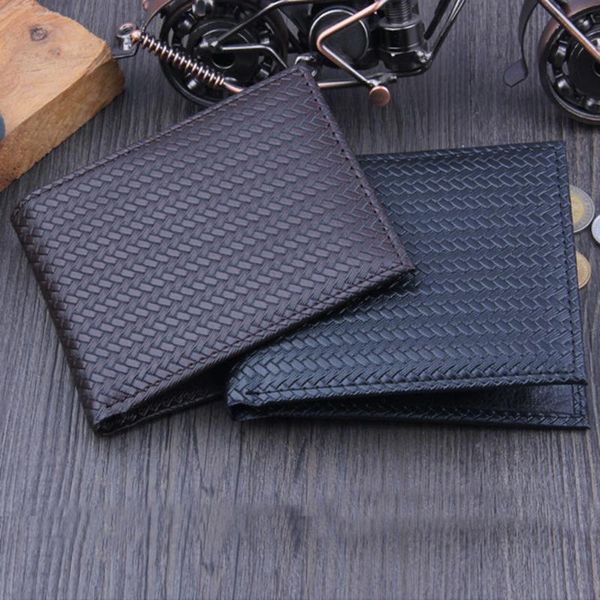 

wallets men bifold business leather wallet id holder purse pockets #p30, Red;black