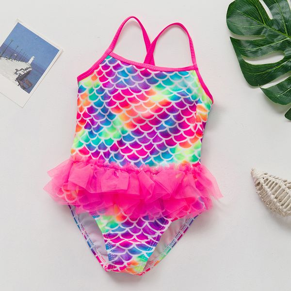

2021 girls swimsuit one piece mermail children girls beach wear summer bathing suits for girl cute swimwear 9030by air