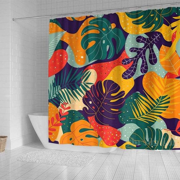 

shower curtains vintage abstract tropical curtain decor waterproof bathroom decorations