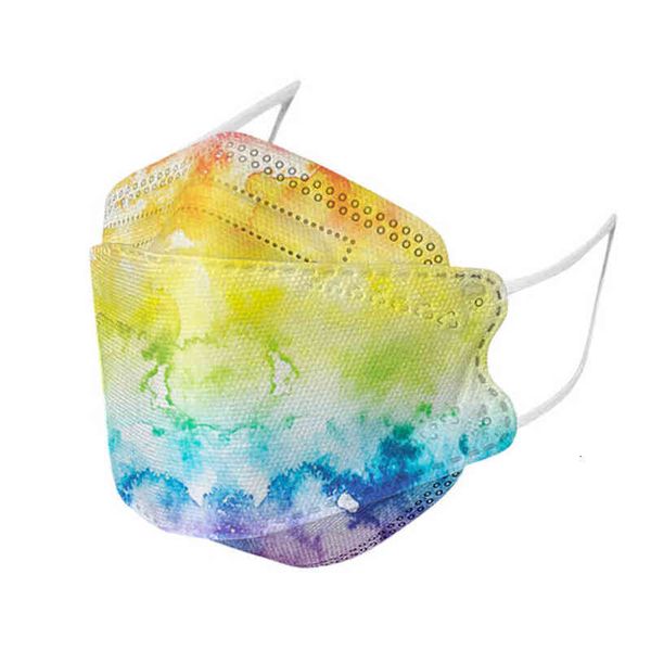 

korean 94 printed mask fish shaped 3d disposable rainbow mask