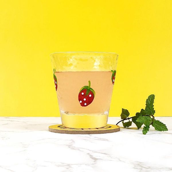 

wine glasses ins cute strawberry cup summer home nordic style breakfast milk juice glass heat resistant transparent water