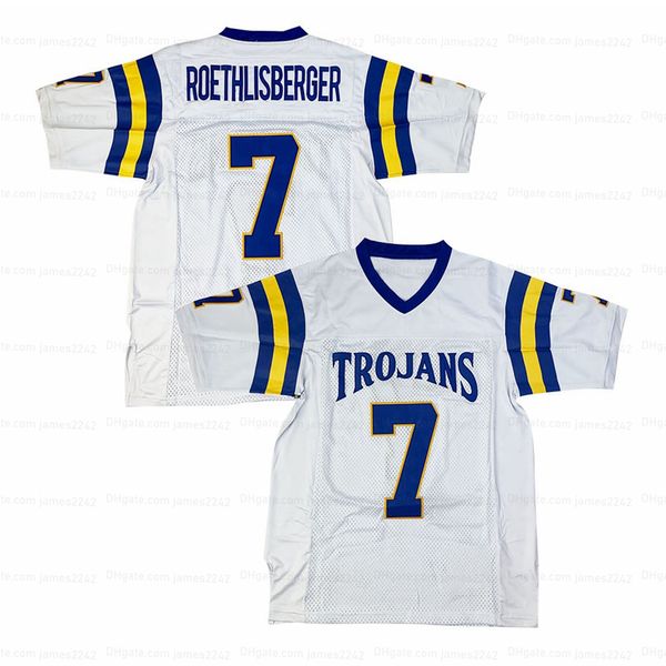 Custom Ben Roethlisberger 7# High School Football Jersey Ed White Jede Namensnummer Größe S-4xl Trikots Top-Quality-Shirt