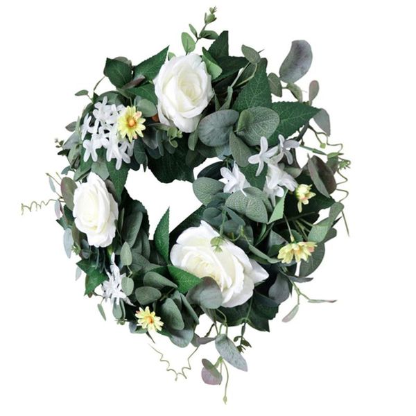 

decorative flowers & wreaths 1pc simulation rose eucalyptus wreath door home decor (assorted color)