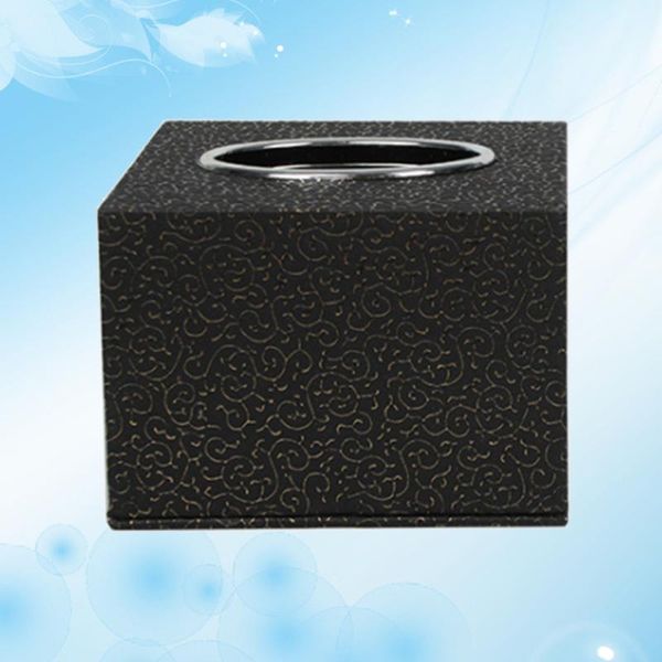 

tissue boxes & napkins 1pc leather box square paper towel holder desknapkin storage container for home el (black)
