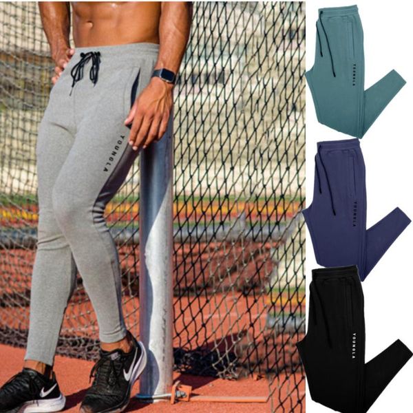 

men's pants 2021 men joggers sweatpants casual gyms fitness workout sportswear cotton trousers autumn track pencil, Black
