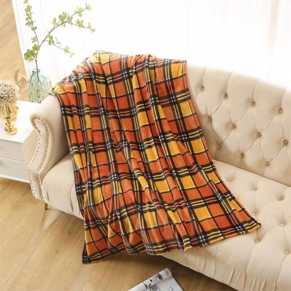 

blankets merrylife throw blanket for couch orange plaid chair soft decorative ultra-plush colorful travel