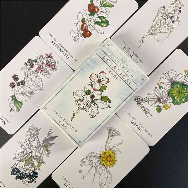 Best Selling Hedge Witch Botanical Oracle Cartões 40 pcs Sabedoria das terras fronteiras Tarot Deck Games com PDF Guidebook Love E3rc