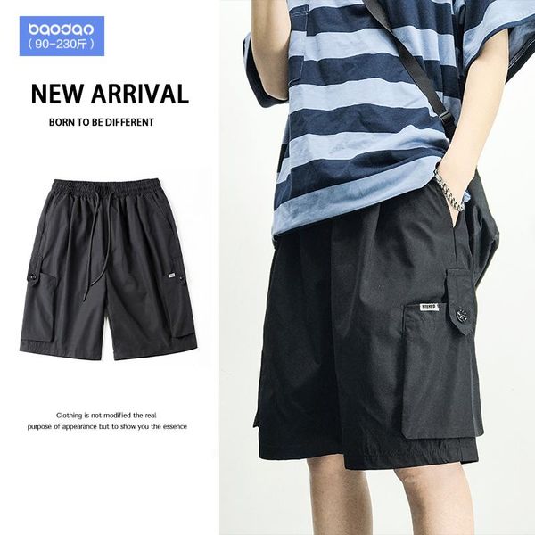 

summer casual shorts comfortable loose plus size for men combo sports cotton black pantolon erkek bg50cs men's, White;black