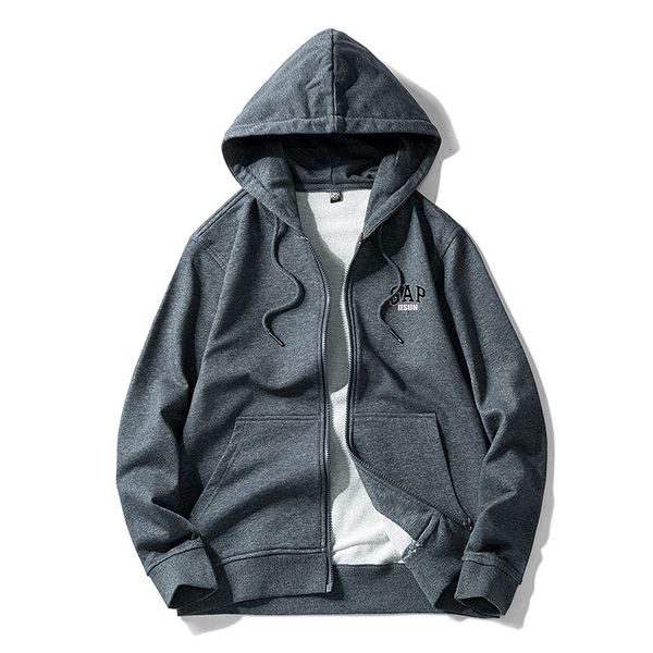 

brand hoodie gap iisun cardigan sweater men's 2021 new spring and autumn ins loose trend versatile coat, Black