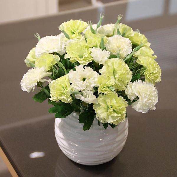 

simulation carnations plants potted set artificial silk flowers small bonsai green pot culture mother's day gifthome deco decorative &