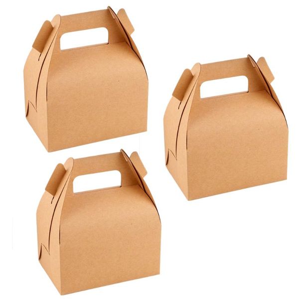 Подарочная упаковка 12шт Kraft Paper Gable Late Boxes Candy Party Box для рождения свадебного душа фестиваль детский душ #Q6