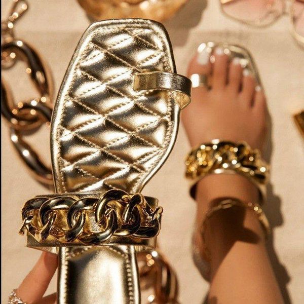 

sandals shoes for women 2021 summer open toe slippers gold luxury elegant, Black