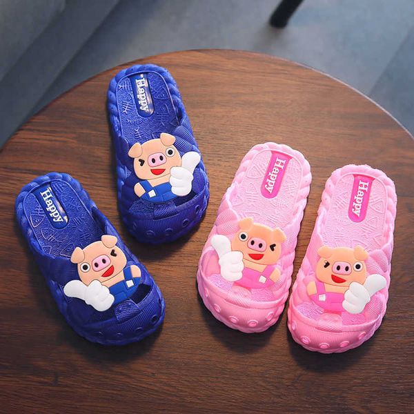 Pantofole per bambini Koovan Bambini di 1-7 anni Summer Cool Piggy Girl Boy Baby Bathroom Home Anti-skid Kids 210712