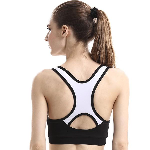 

bras 2021 absorb sweat quick drying running vest shockproof sport bra fitness workout tank patchwork seamless underwear, Red;black