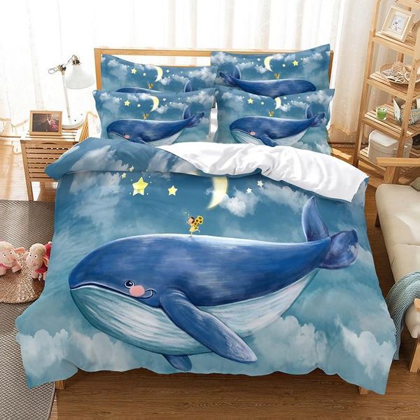 

bedding sets cartoon whale duvet cover set 3d digital printing bed linen fashion design comforter dolphin