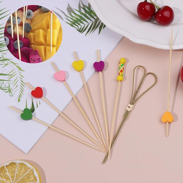 

forks peach heart fruit fork sticks buffet cupcake ers cocktail wedding festival decorations birthday party