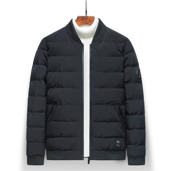 

men's down & parkas winter jacket men fake jackets parka warm outwear brand slim mens coats casual windbreak, Black
