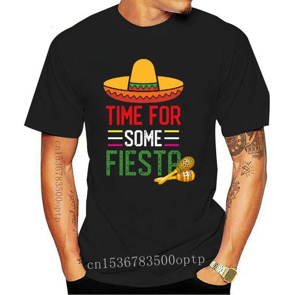 

men's t-shirts funny time for some fiesta party mexican men t shirt 2021 street wear oversize cotton crewneck custom short sleeve s, White;black