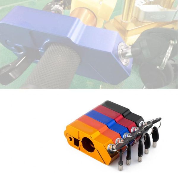 

theft protection motorcycle dirt bike anti-theft cnc aluminum handle grip security lock handlebar handset brake lever with 2 keys