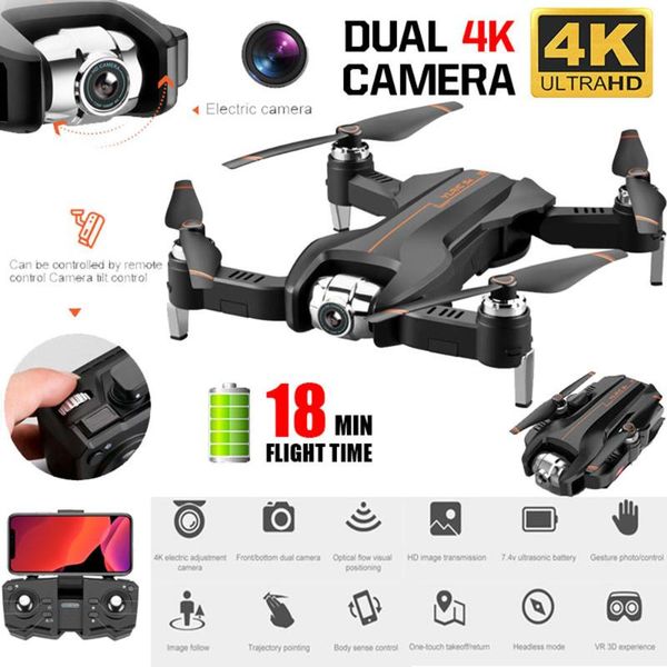 

2.4g wifi fpv 4k hd camera foldable 120Â° wide angle optical f-low rc quadcopter interesting toy children's gift kid toys#e30
