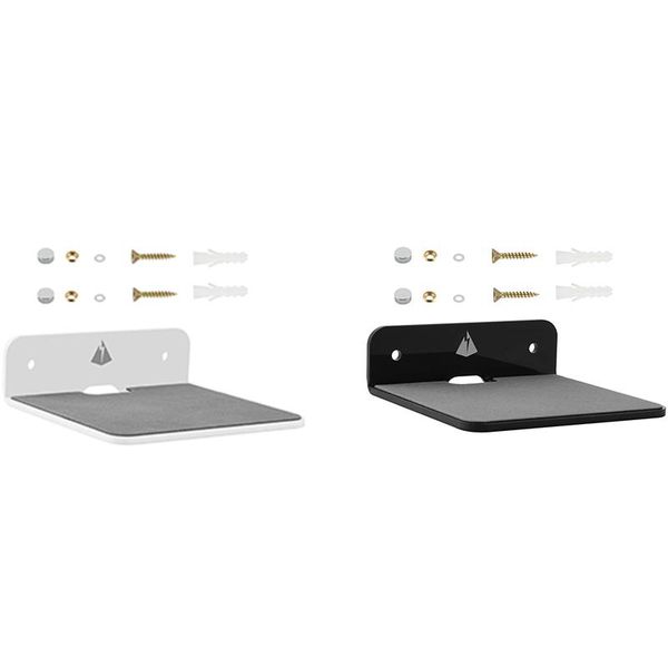 

hooks & rails wall shelf speaker stand, small mount for bluetooth speaker, cell phones, toy display