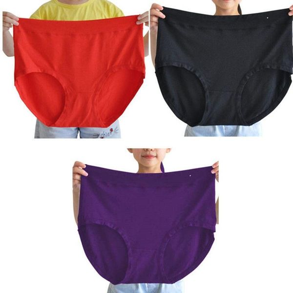 

women's panties 3pcs/lot sets milk silk underwears women briefs plus size 7xl soft comfortable high waist solid color lady, Black;pink