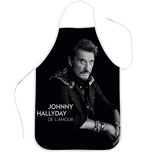 

cloocl singer johnny hallyday apron 3d graphics gardening restaurant polyester baking aprons home cleaning tools home textiles