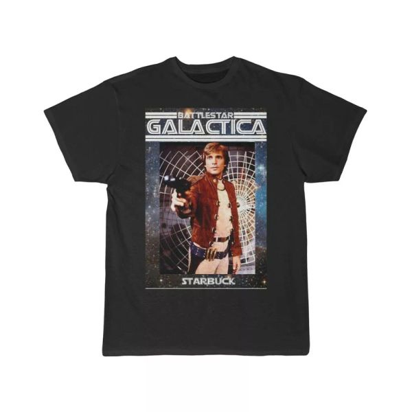 

battlestar galactica starbuck short sleeve tee, White;black