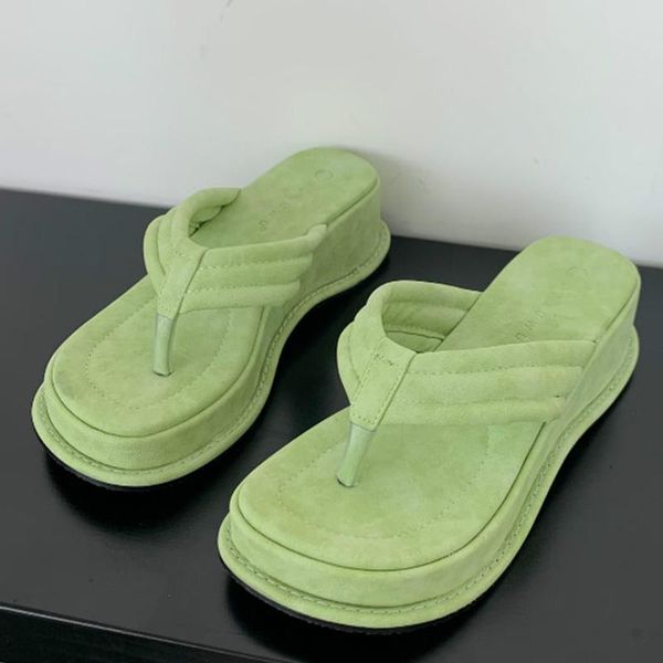 

slippers summer flip flops shoes mules women 2021 fashion wedges slides female for ladies leisure, Black