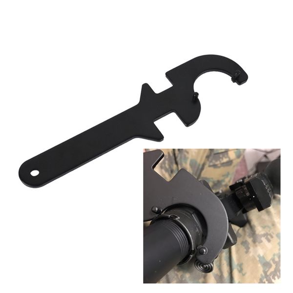 Tactical Airsoft M4 AR15 Zubehör Muulti-Funktion Stahl Delta Ring But Stock Schraubenschlüssel Werkzeugpufferröhrchen Nussblitz Hider zur Jagd