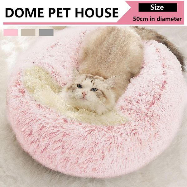 

in 1 pet cat bed foldable round dog winter warm house soft long plush sleeping for small dogs cats nest product beds & furniture