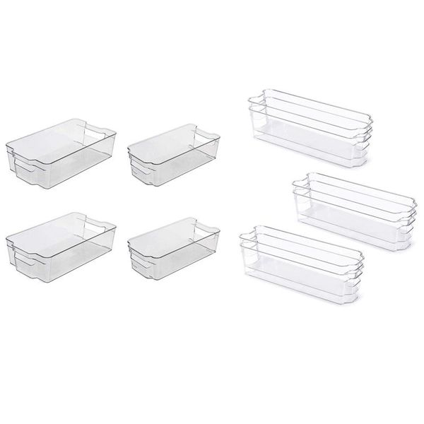 

storage bottles & jars 10 pcs clear pantry organizer bins household plastic baske, 4 a 6 b