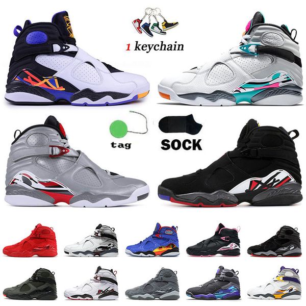 

jumpman 2022 fashion basketball shoes 8 8s sports south beach aqua black cement three peat bugs bunny cool grey playoffs mens women classic