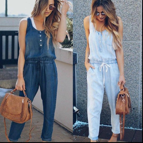

arrival jumpsuits women casual jumpsuit loose overalls denim rompers for, Black;white