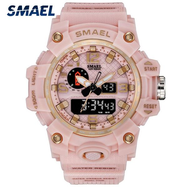 

brand analog digital watch woman fashion luxury waterproof sports ladies wristwatch double display relogio feminino wristwatches, Slivery;brown