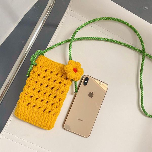 

evening bags hollow handmade woolen woven bag women mini flower messenger phone retro casual shoulder fashion girl party shopping1