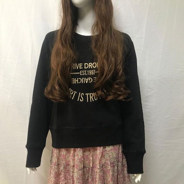 

women's hoodies & sweatshirts 2021 early autumn ink painting letter print purple hoodie sweatshirt, Black
