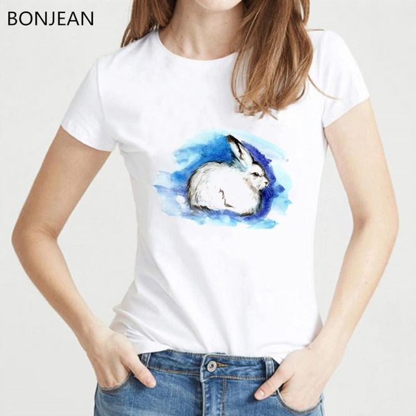 

women's t-shirt watercolor animal print tshirt women vogue funny t shirts femme harajuku shirt kawaii clothes female streetwear, White
