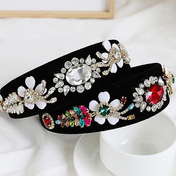

enthic headbands for women boho black wavy hair clip head hoop band fashion rhinestone jewelry accessories1