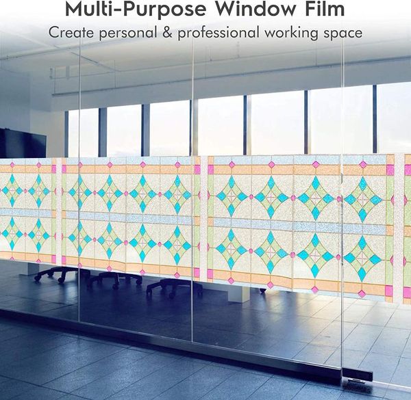 

window stickers mosaic stained adhesive film frosted privacy protective for home static cling heat control glass